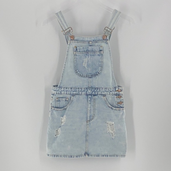 Forever 21 Distressed and Frayed Overalls Dress - Picture 1 of 13